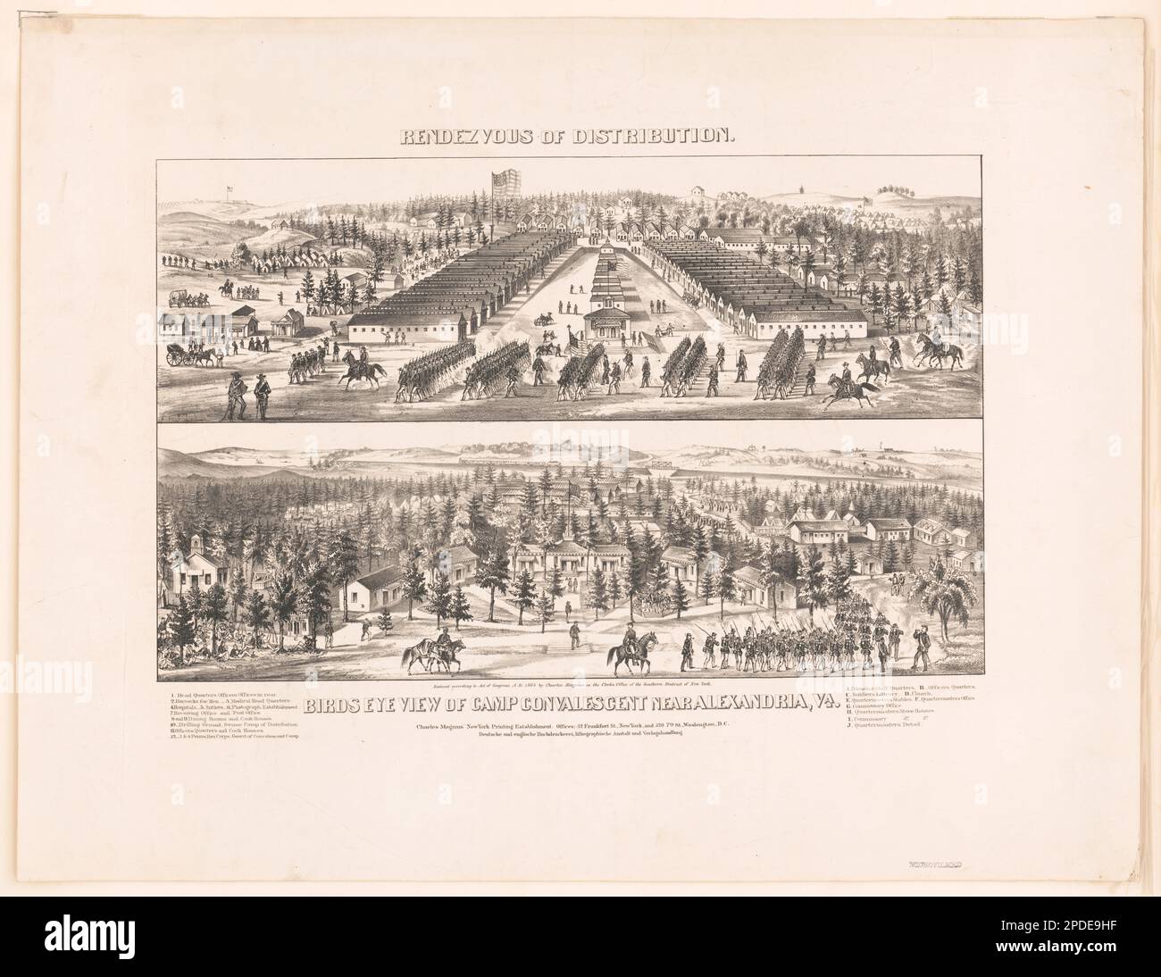 Rendezvous of distribution. Birds eye view of camp convalescent near