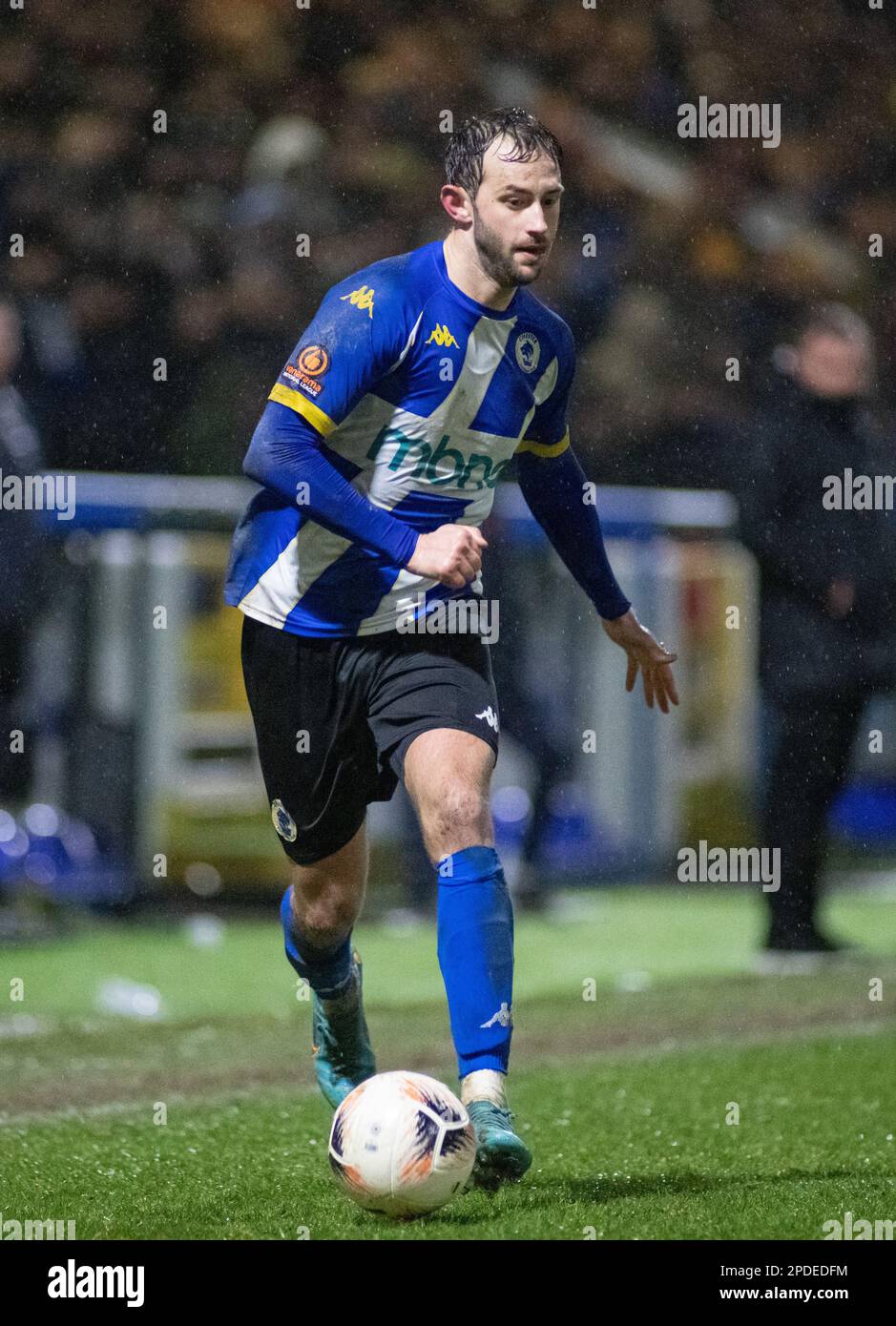 Chester, Cheshire, England. 14th March 2023. Chester’s Adam Thomas on the ball, during Chester