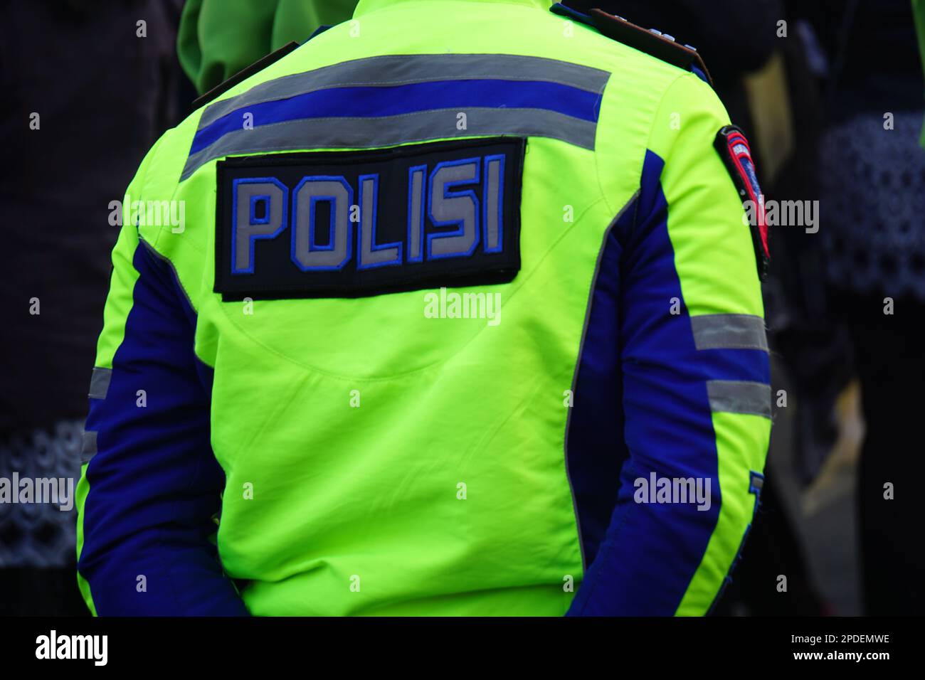 The Indonesian police officer with uniform Stock Photo