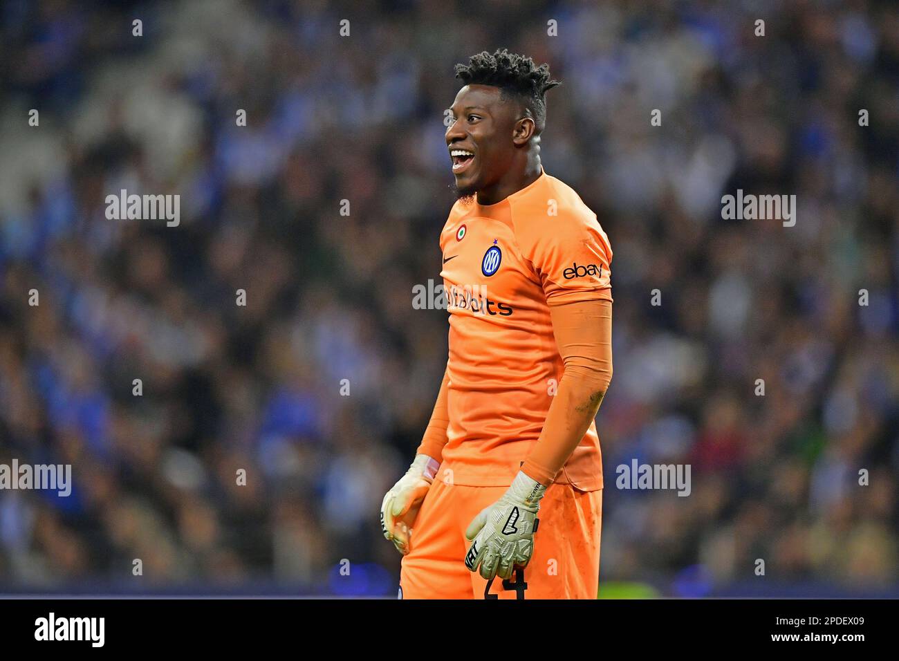 Harbor, Portugal. 14th Mar, 2023. Andre Onana of Inter Milan, during the match between Porto and Inter Milan, for the round of 16 of the UEFA Champions League 2022/2023, at Estadio do Dragao, this Tuesday 14. 30761 (Daniel Castro/SPP) Credit: SPP Sport Press Photo. /Alamy Live News Stock Photo
