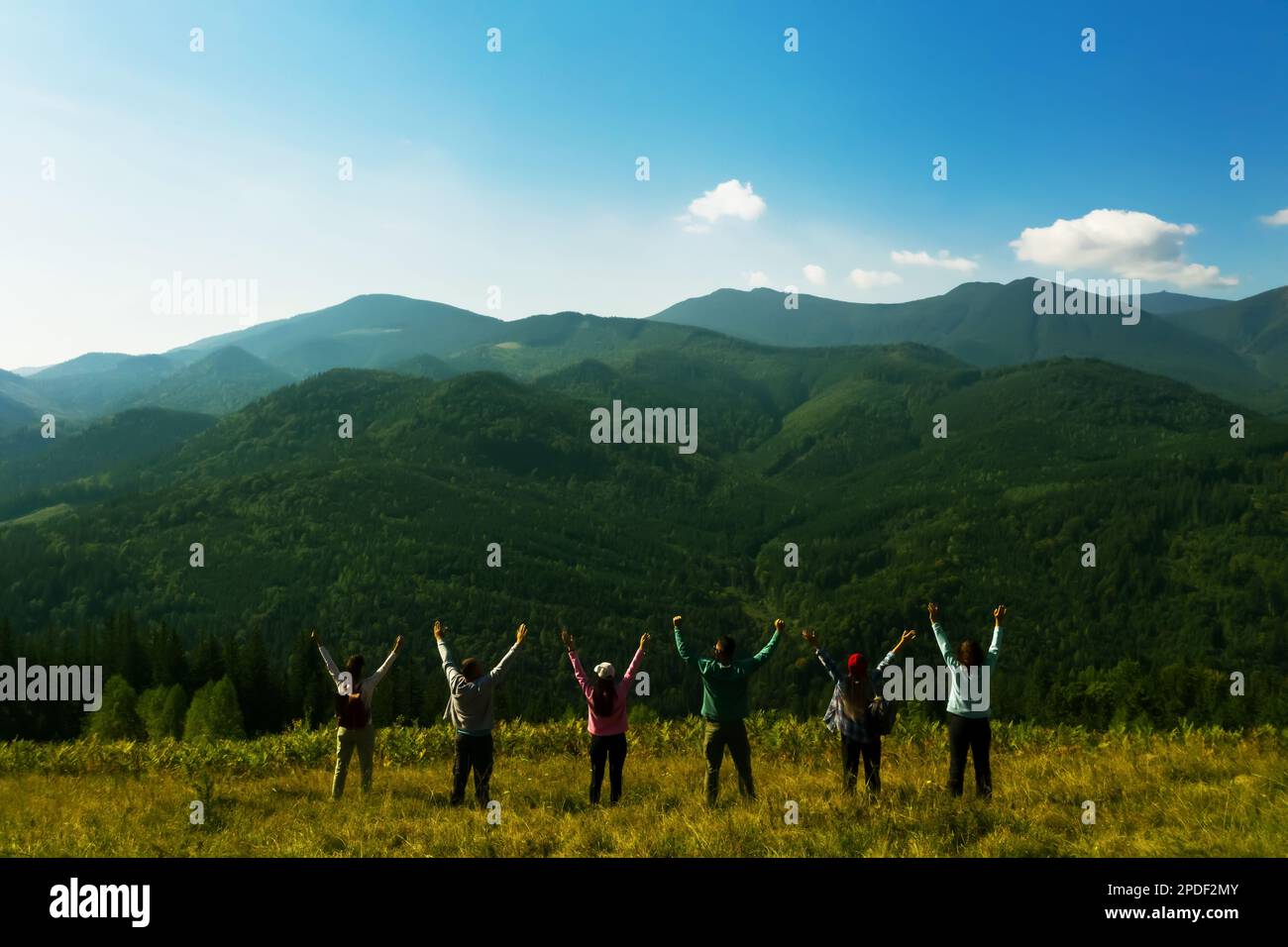 Drone group young tourists on hi-res stock photography and images - Alamy