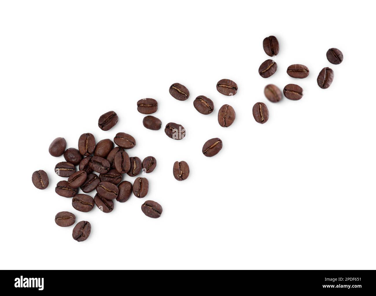 Roasted coffee beans on white background, top view Stock Photo - Alamy