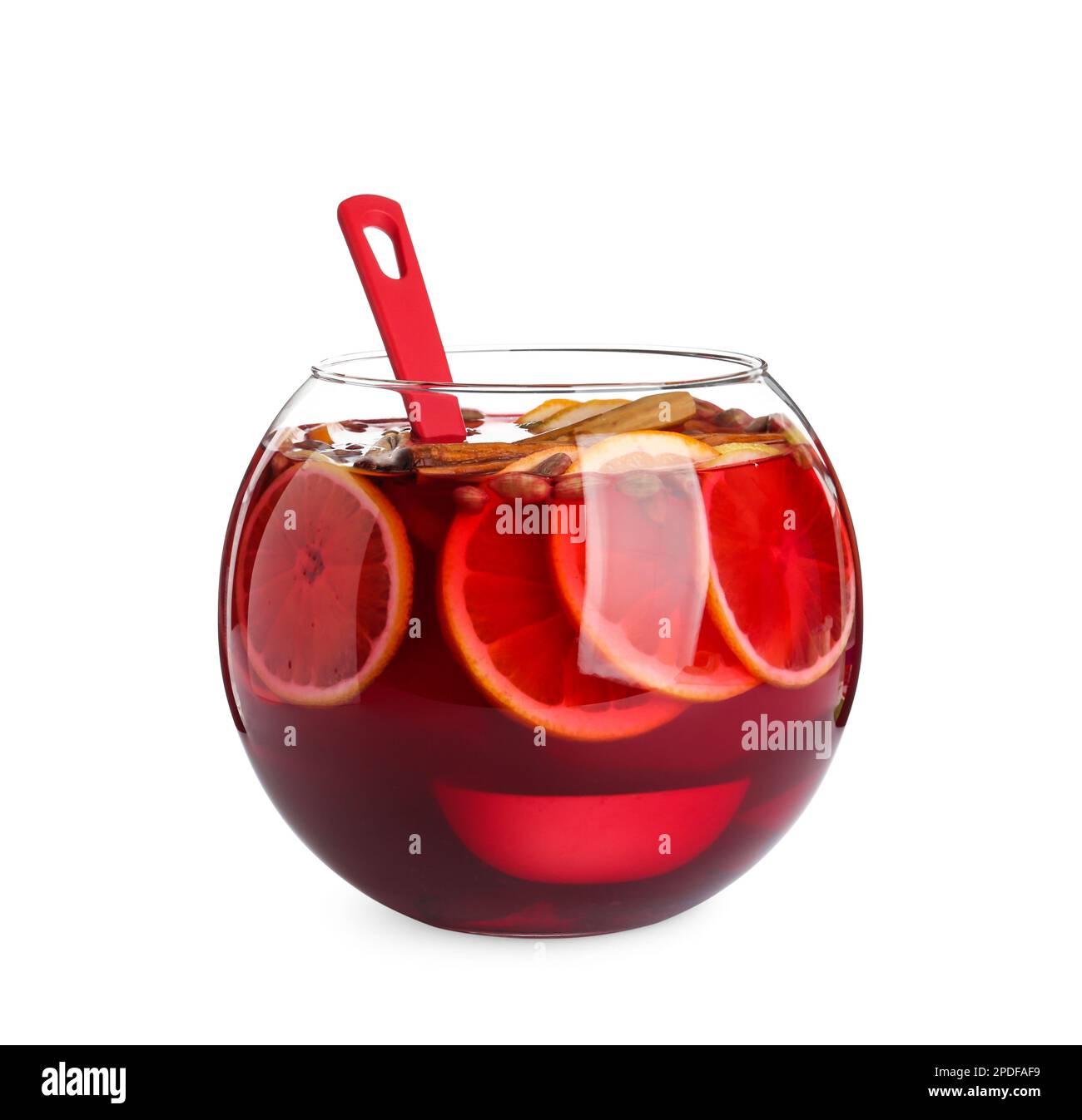 Glass bowl of aromatic punch drink isolated on white Stock Photo Alamy