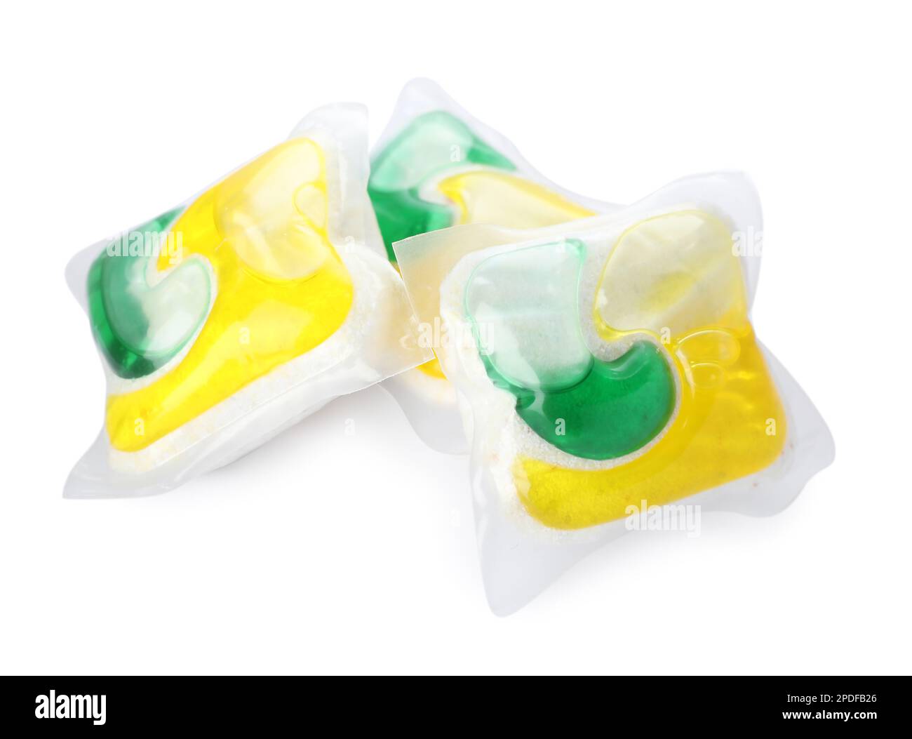 Many dishwasher detergent pods on white background Stock Photo Alamy