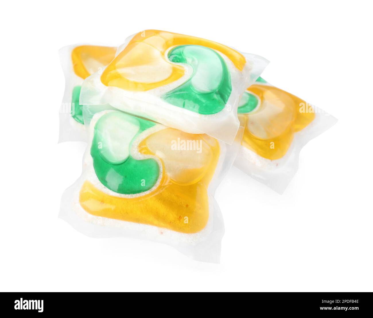 Many dishwasher detergent pods on white background Stock Photo Alamy