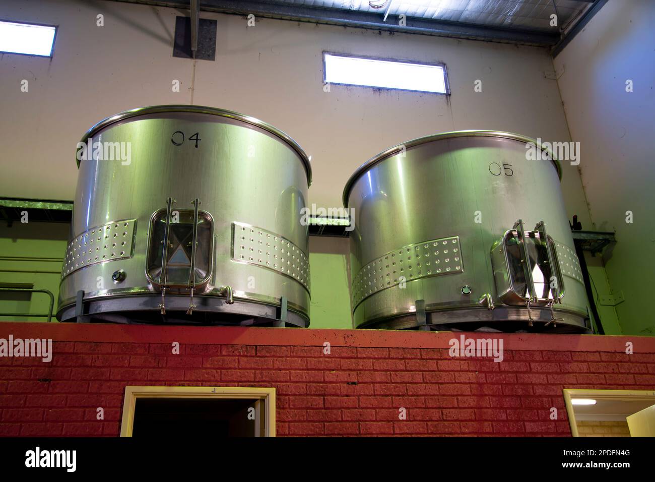 Fermentation Tanks for Wine Making Stock Photo Alamy