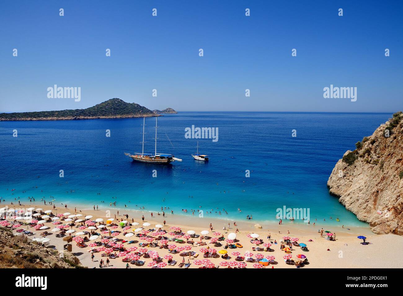 beautiful view of the kaputas beach near Antalya city in turkey Stock Photo