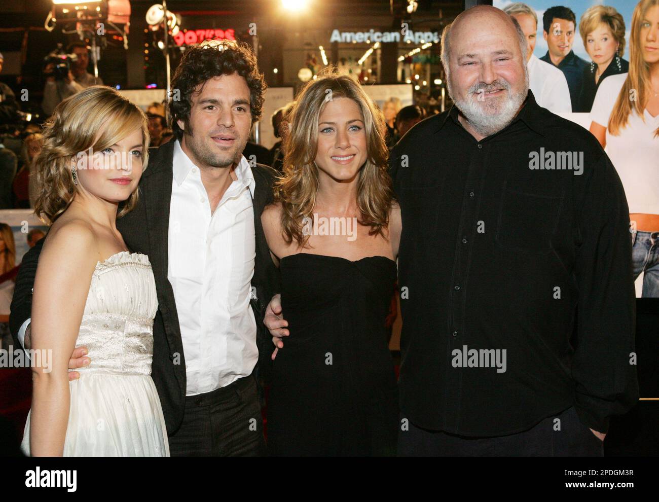 Cast members, from left, Mena Suvari, Mark Ruffalo, Jennifer Aniston