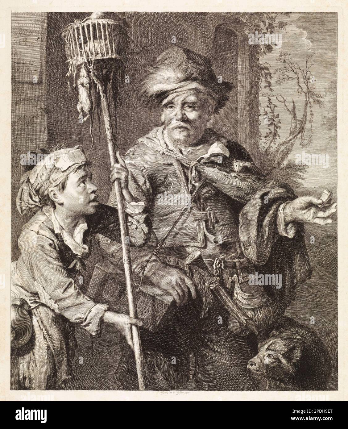 Rat-catcher, 17th century illustration Stock Photo - Alamy