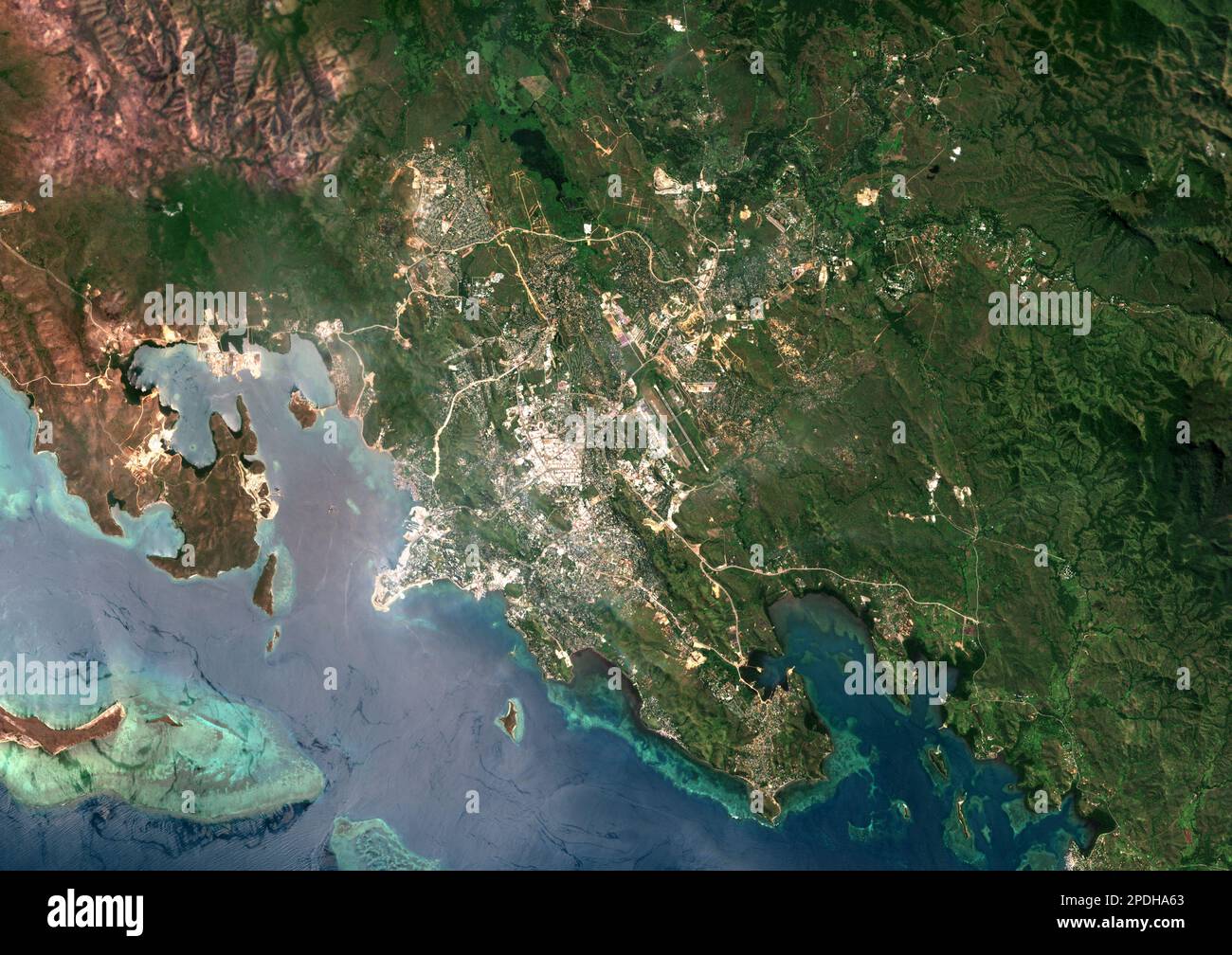 Port Moresby, Papua New Guinea, satellite image Stock Photo Alamy