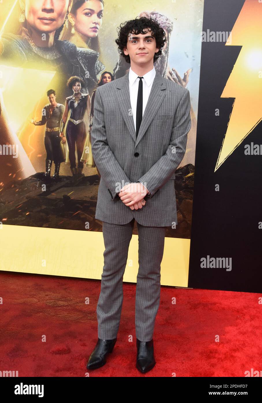 Los Angeles, California, USA 14th March 2023 Actor Jack Dylan Grazer attends the Premiere of Warner Bros. 'Shazam! Fury of the Gods' at Regency Village Theatre on March 14, 2023 in Los Angeles, California, USA. Photo by Barry King/Alamy Live News Stock Photo