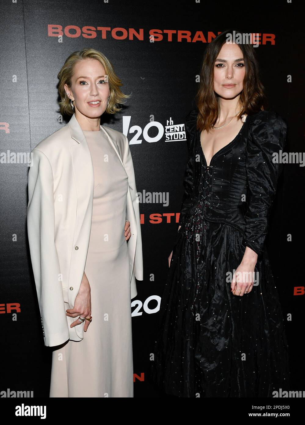Carrie Coon, left, and Keira Knightley attend a special screening of(01)