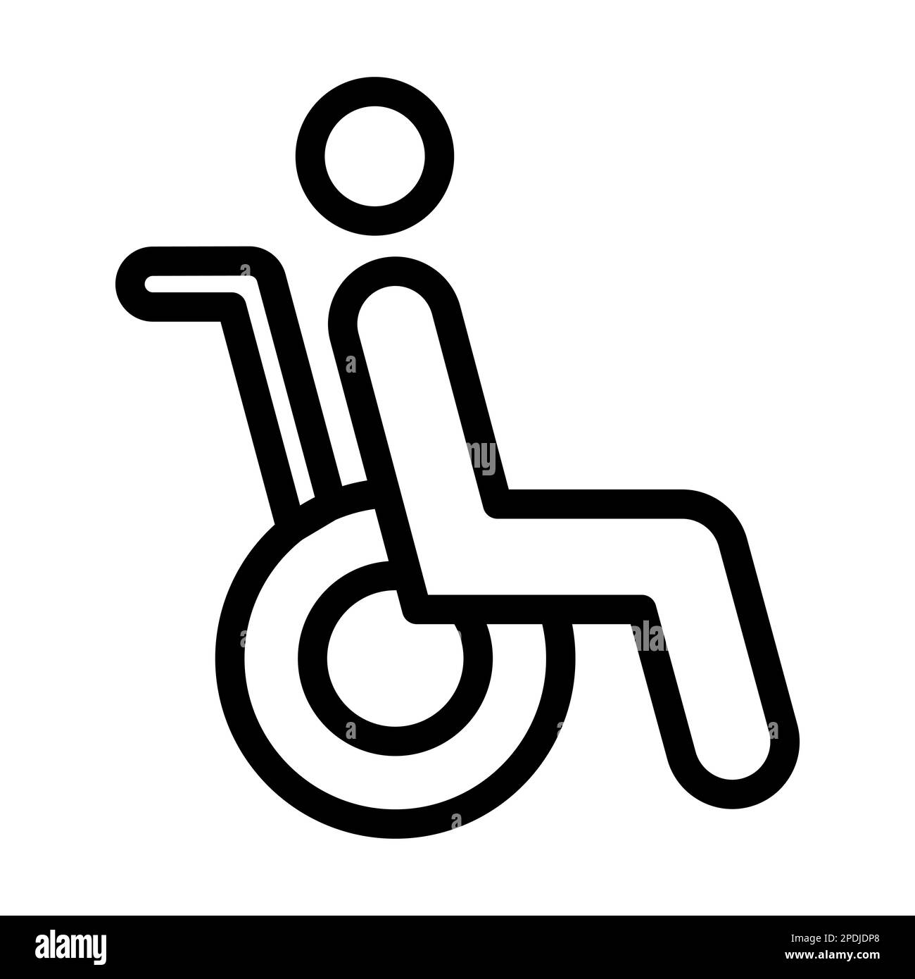 Disabled Person Vector Thick Line Icon For Personal And Commercial Use