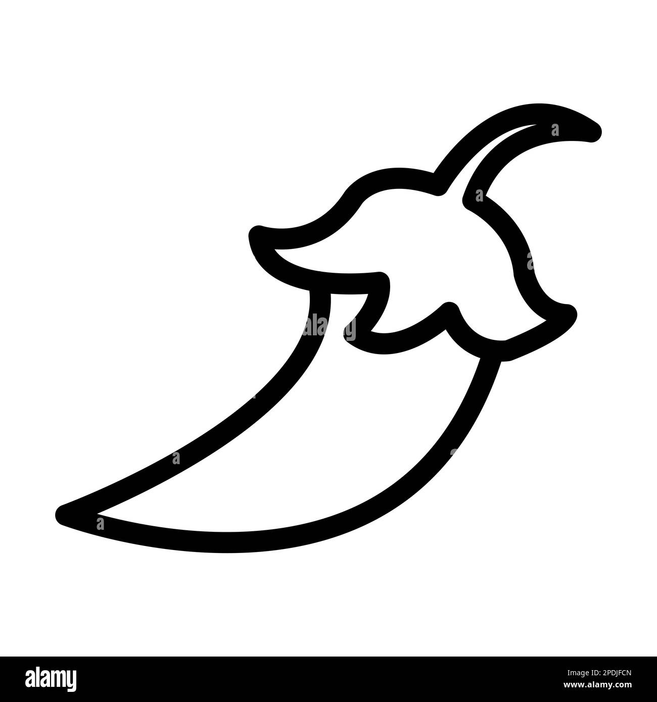 Chilli Vector Thick Line Icon For Personal And Commercial Use. Stock Photo