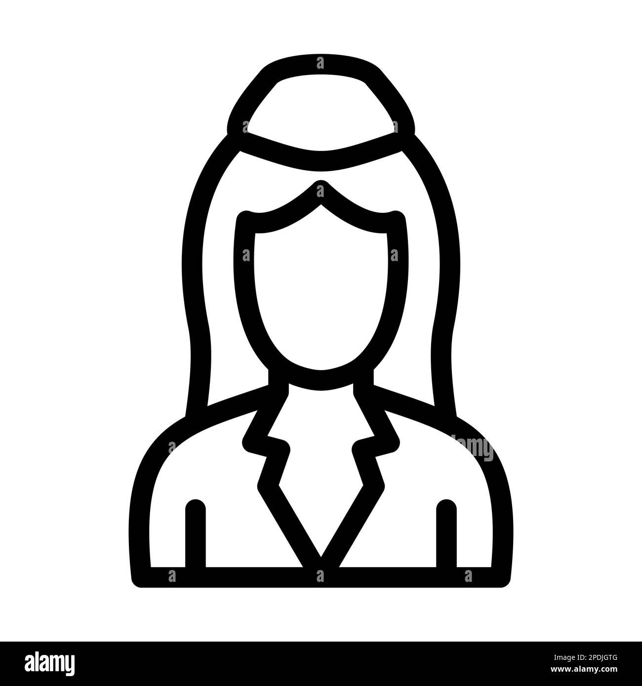 Flight Attendant Vector Thick Line Icon For Personal And Commercial Use ...