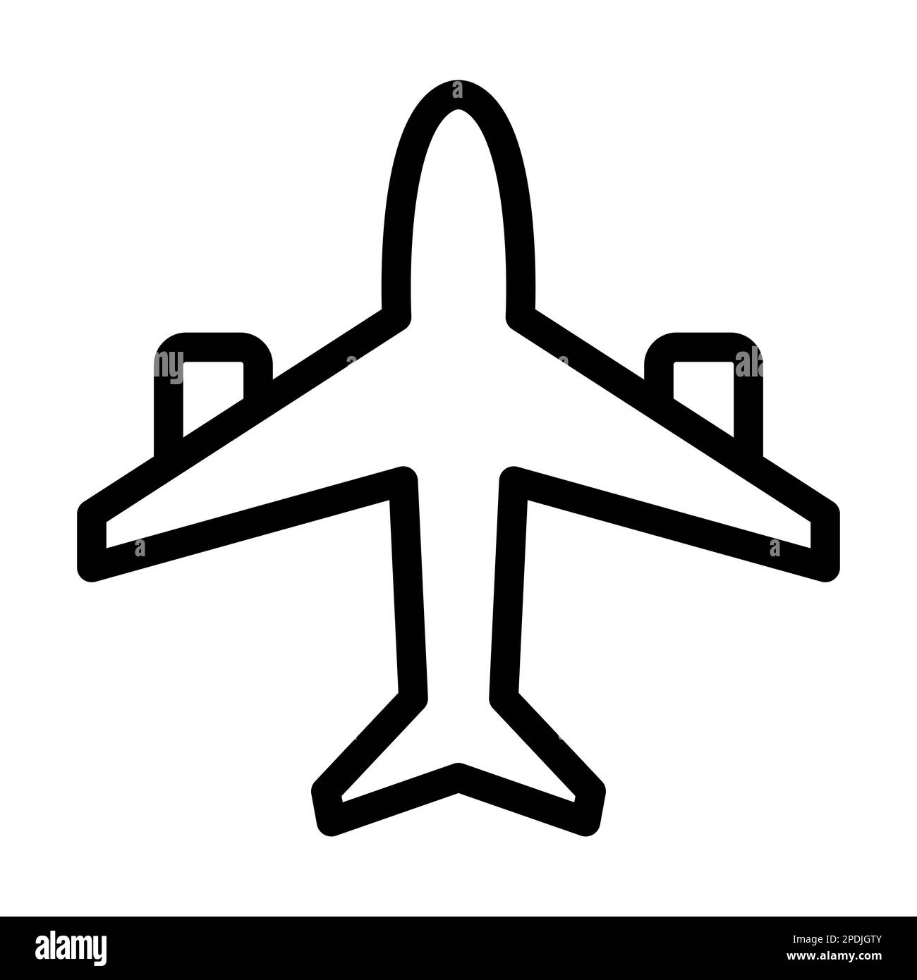 Aircraft Vector Thick Line Icon For Personal And Commercial Use. Stock Photo