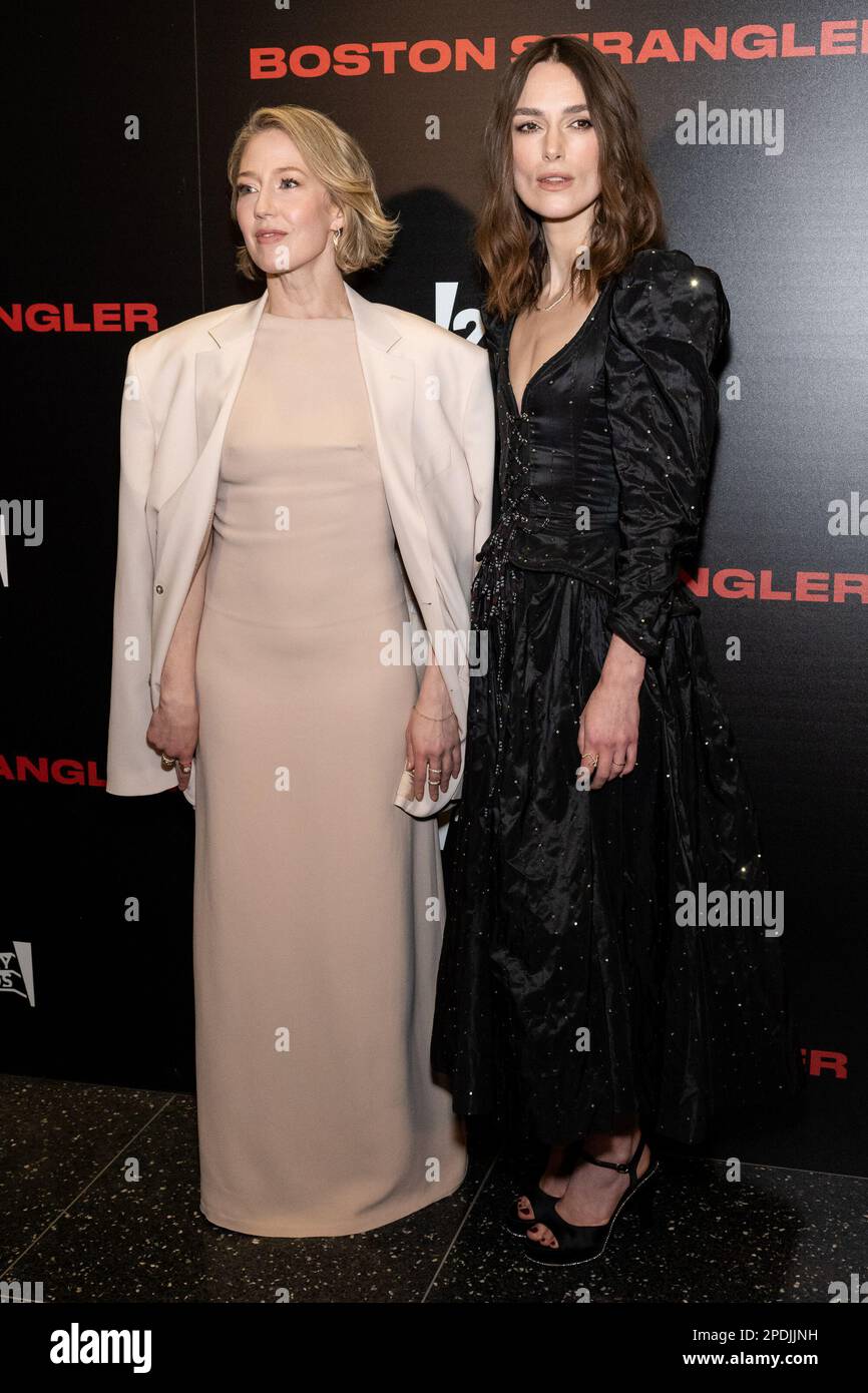 New York, USA. 14th Mar, 2023. Carrie Coon and Keira Knightley arrive