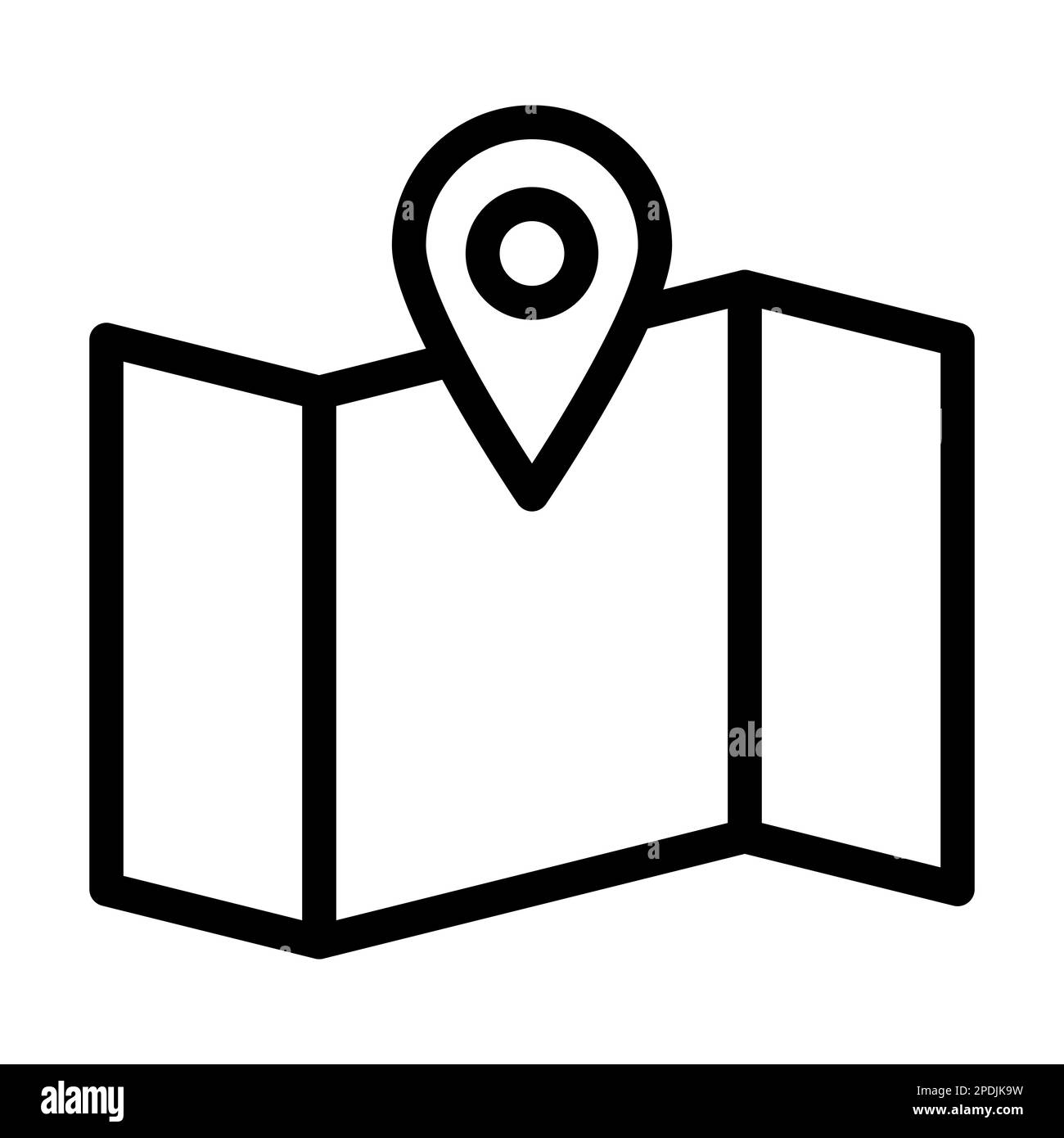 Map Vector Thick Line Icon For Personal And Commercial Use Stock Photo ...