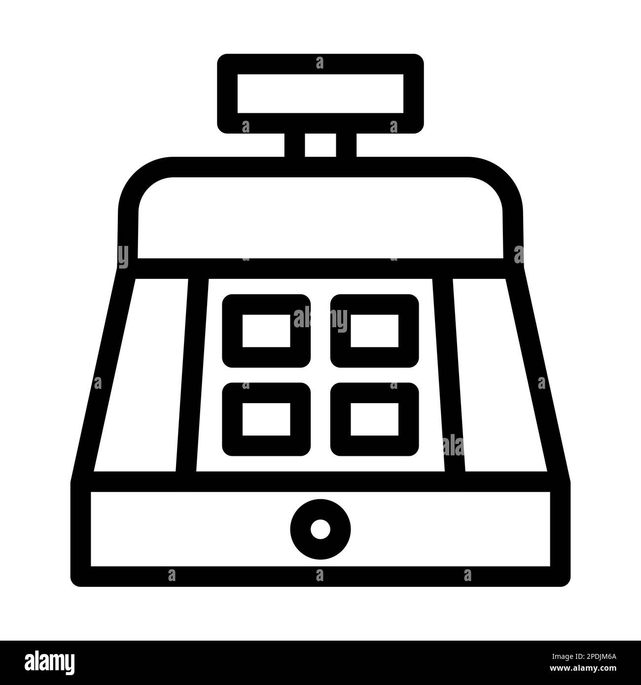 Cash Machine Vector Thick Line Icon For Personal And Commercial Use