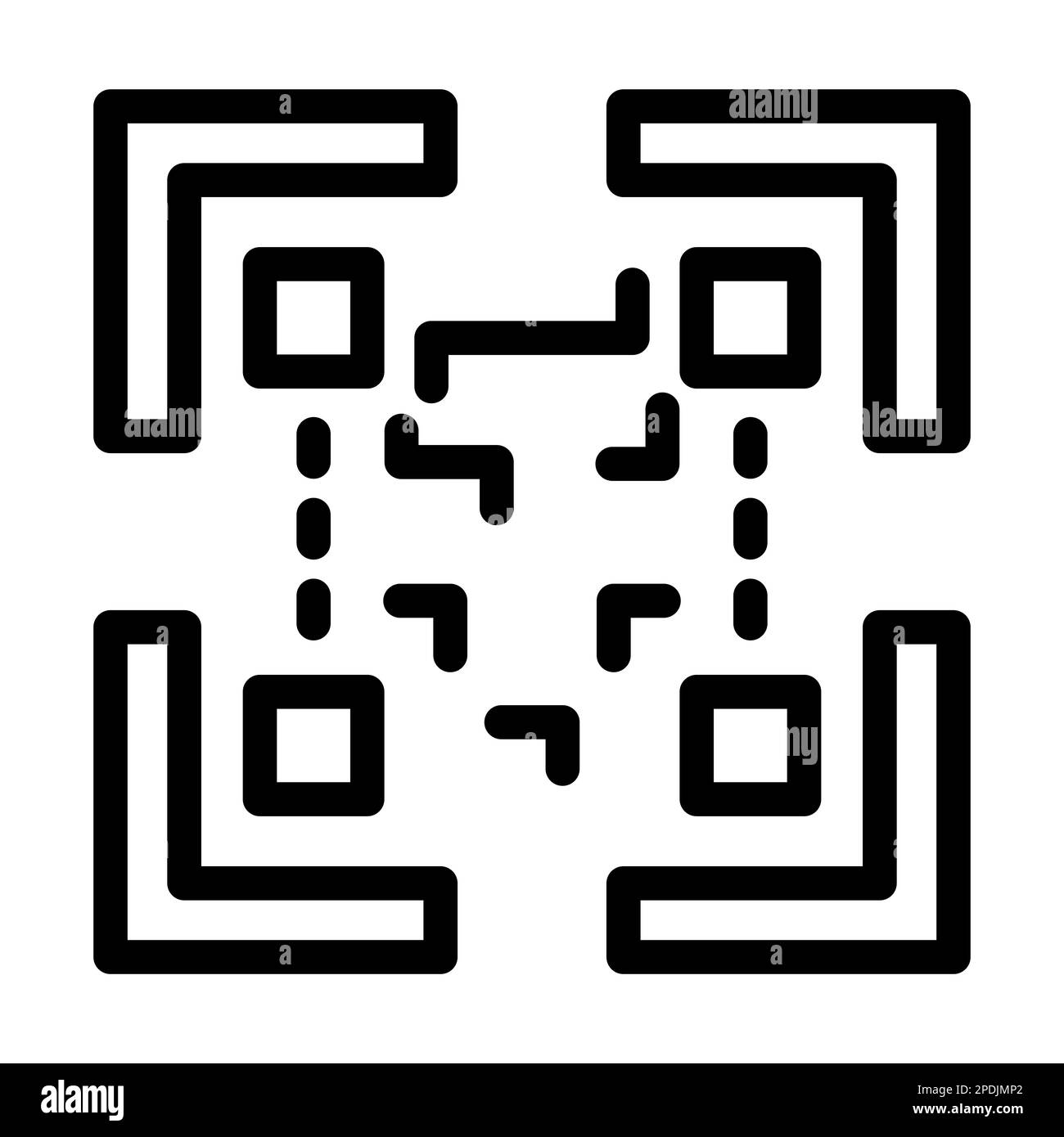 Qr Code Vector Thick Line Icon For Personal And Commercial Use Stock