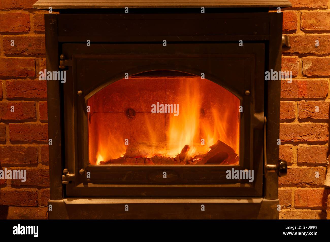 A wonderful log fire in a wood burning stove. A wonderful, warming wood