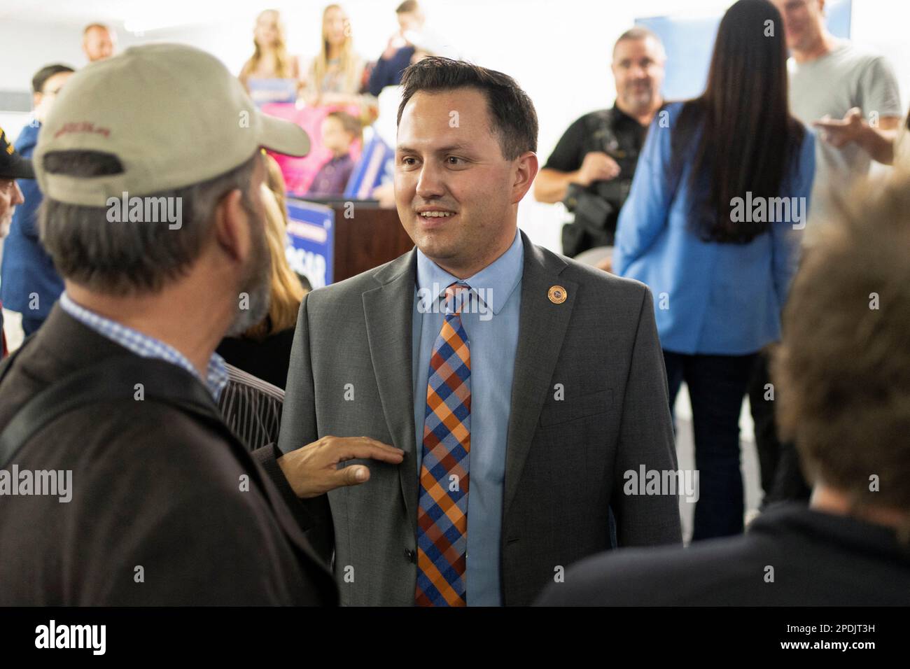 Get ready for an exciting dirty chat experience arizona state sen austin smith chats during a kick off event for us representative paul gosars r az re election campaign for the 2024 election in sun city arizona us march 14 2023 reutersrebecca noble 2PDJT3H
