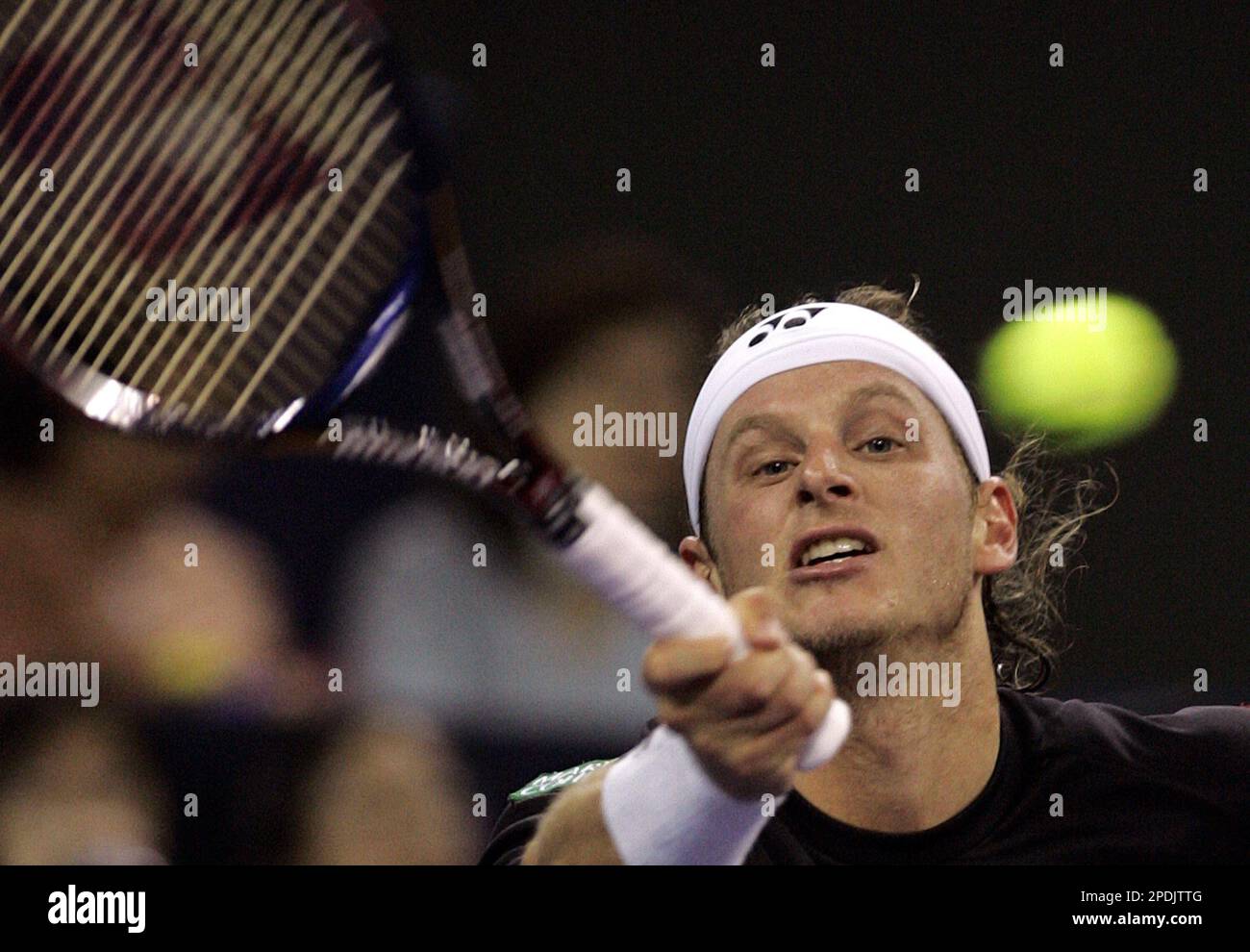 Nabladian Racket Argentina's David Nalbandian attempts to hit a ball from Croatia's Ivan ...