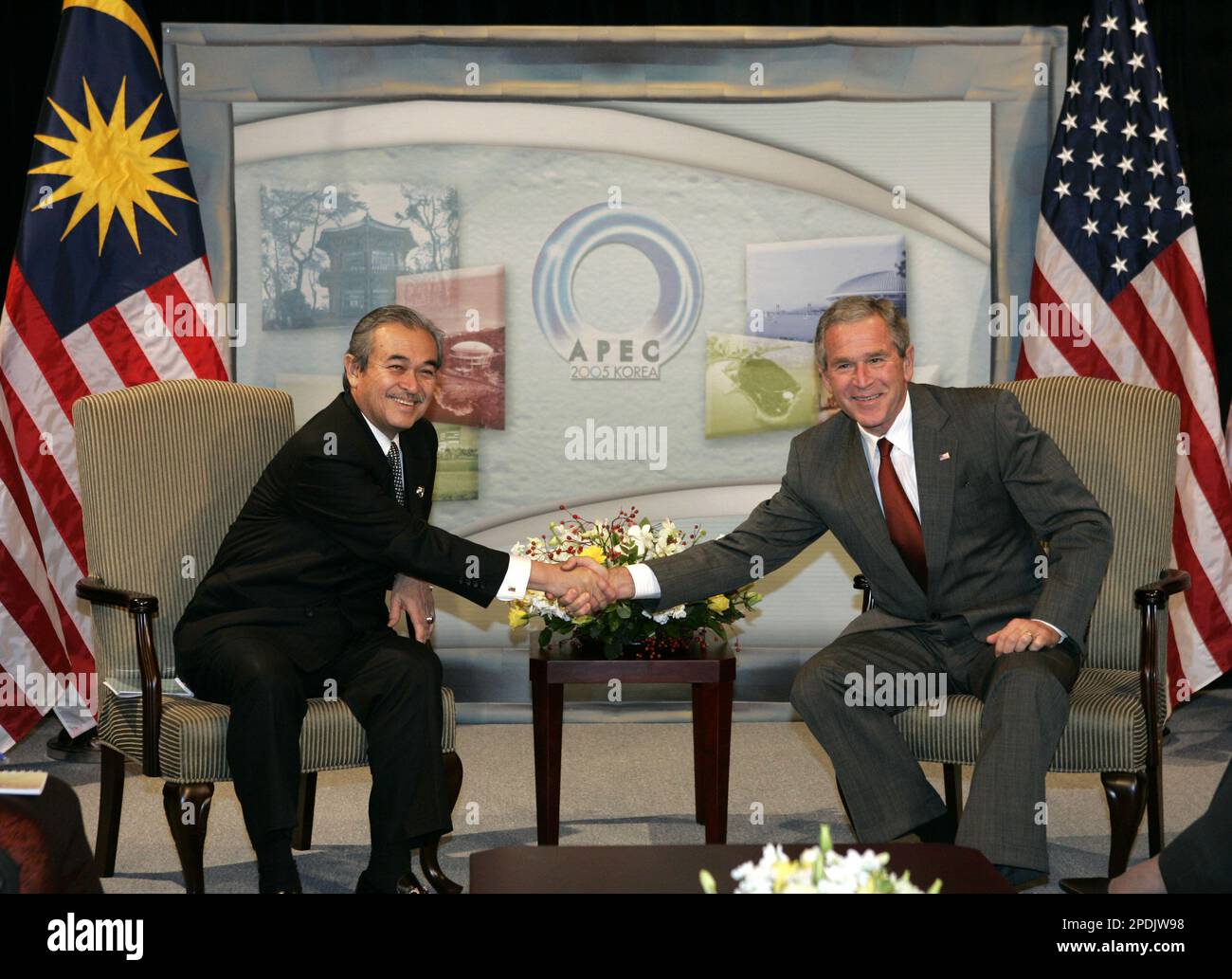 U.S. President George W. Bush meets with Malaysia's Prime Minister ...