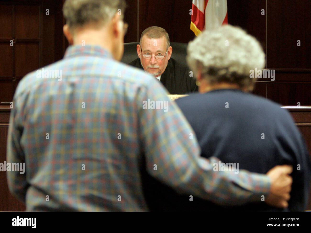 Portage County Common Pleas Judge John A Enlow listens to Robert and