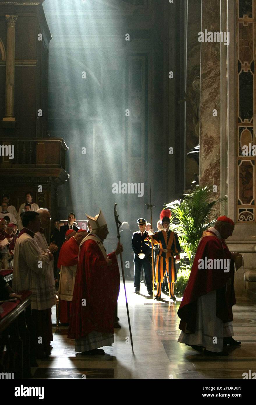 Pope Benedict XVI arrives in St. Peter's Basilica at the Vatican to ...