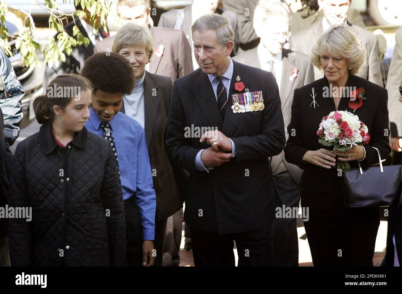 Britain's Prince Charles, center, and his wife Camilla the Duchess