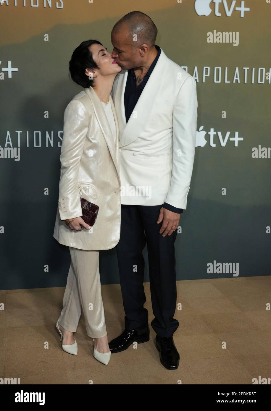 Jaclyn Matfus, left, and Ben Harper arrive at the Los Angeles premiere