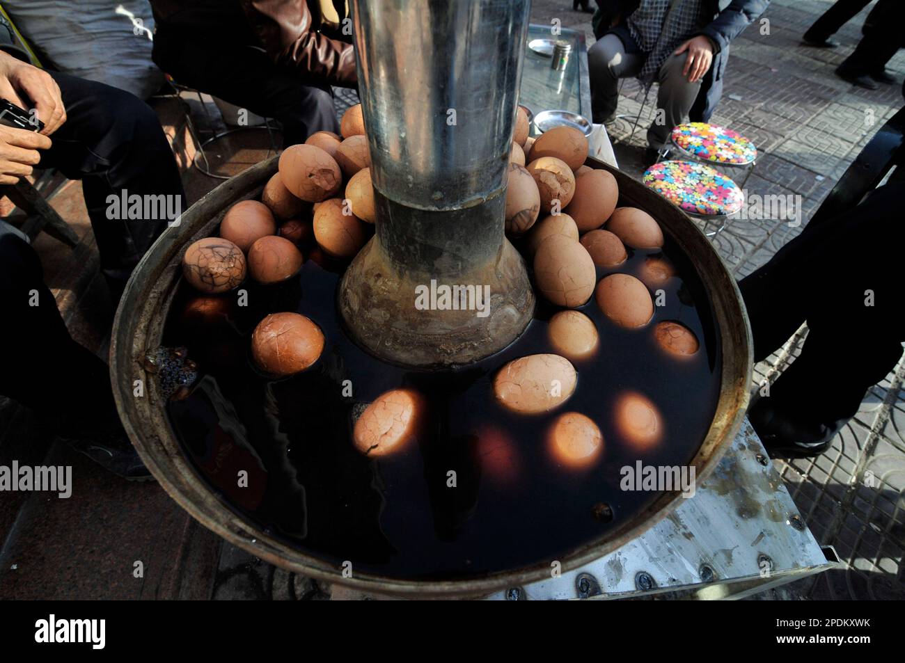 Kashgar, Xinjiang, China. Traditional Tea leaf eggs. The eggs are
