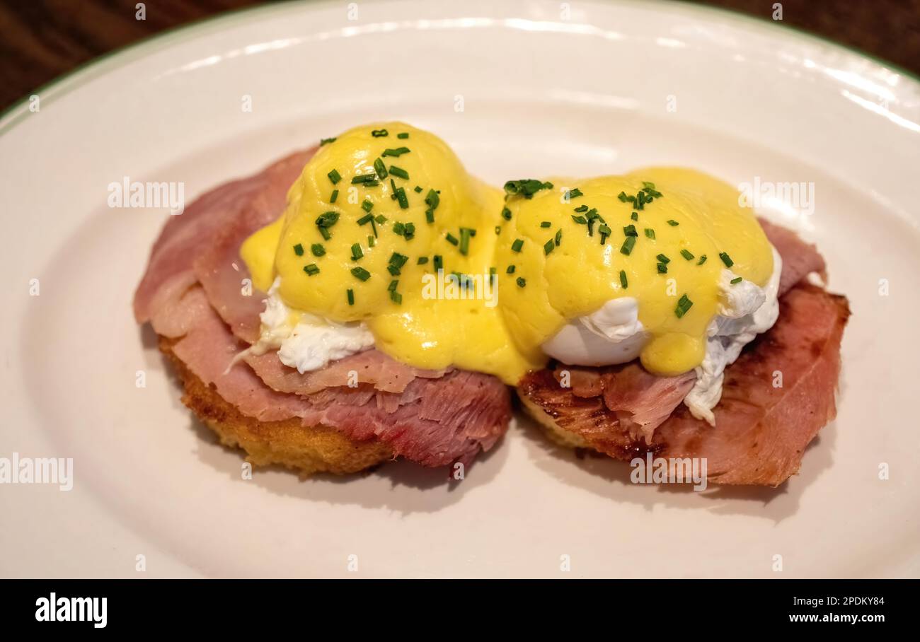 Very delicious looking eggs benedict served at Sadelle's restaurant at