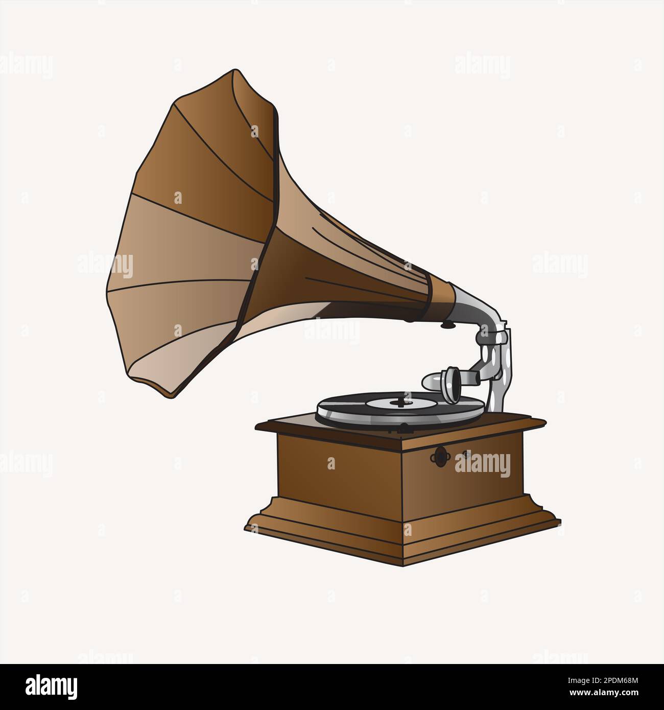 Wall Mural Retro old gramophone radio. Vintage style toned photo 