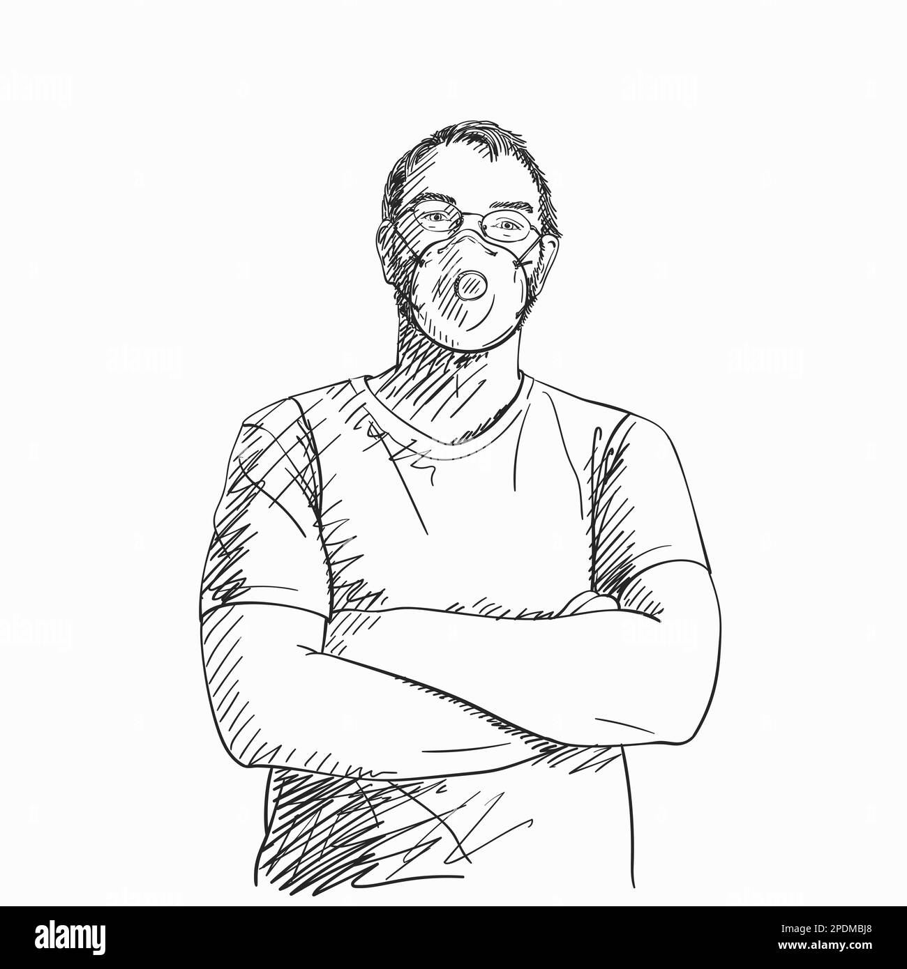 Man arms crossed chest Stock Vector Images Alamy