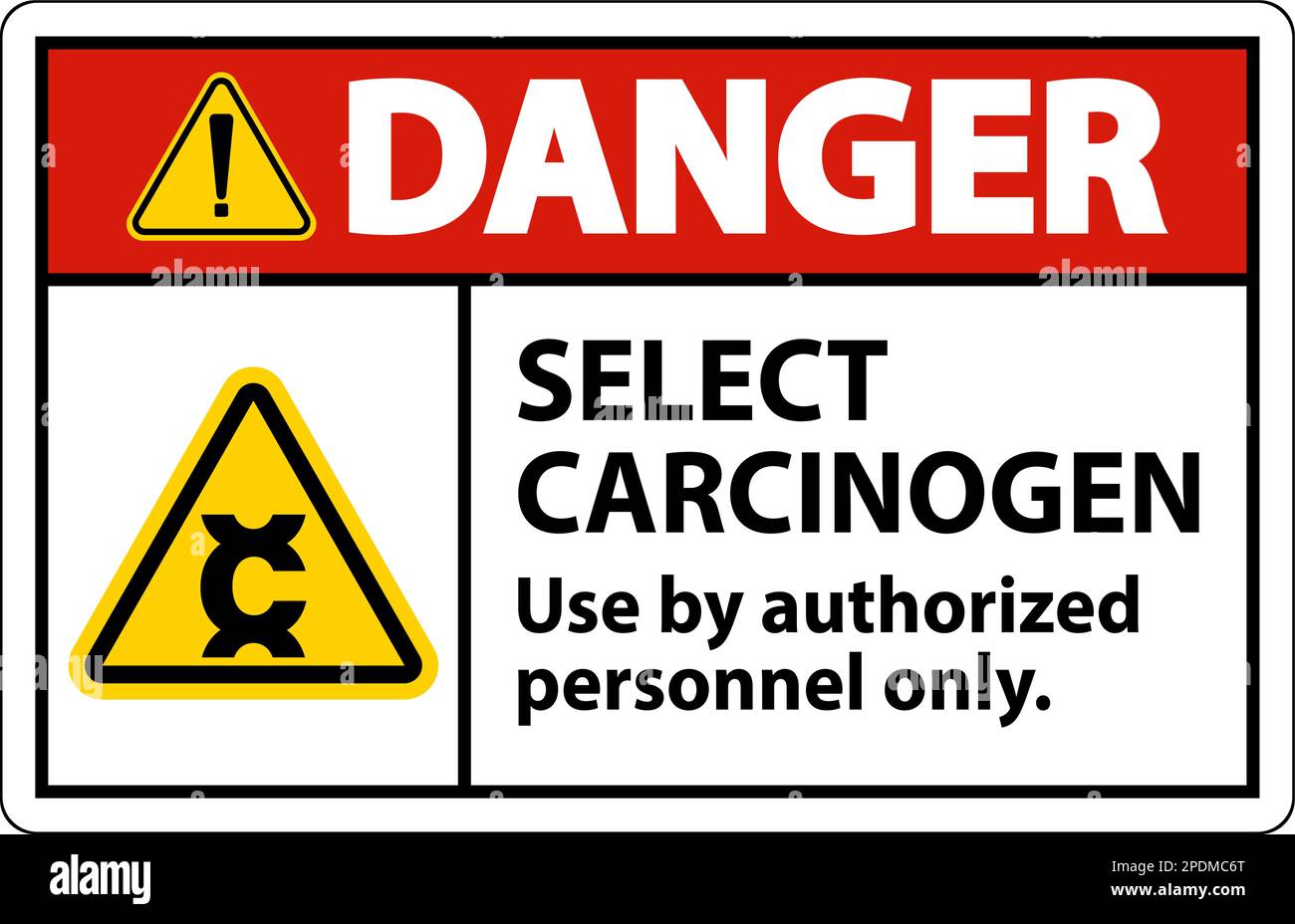 Danger Select Carcinogen Label On White Background Stock Vector