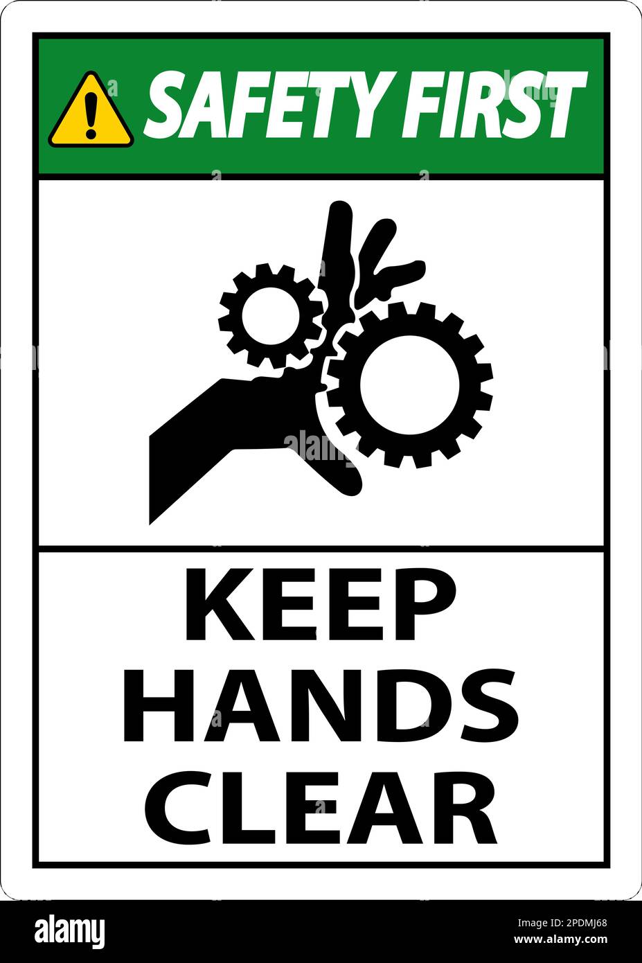 Safety First Keep Hands Clear On White Background Stock Vector Image