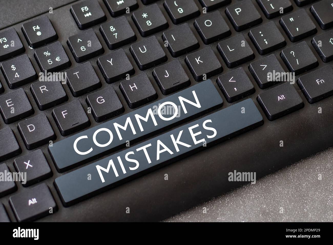 Conceptual caption Common Mistakes. Word for actions that are often