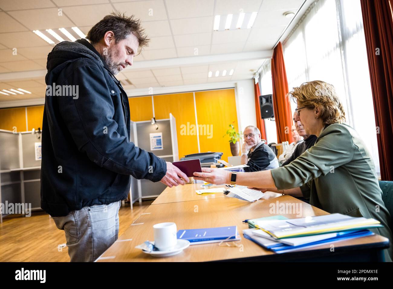 SINT HUBERT Chairman Mark van den Oever of Farmers Defense Force (FDF) casts his vote for the SINT HUBERT Chairman Mark van den Oever of Farmers Defense Force (FDF) casts his vote for the