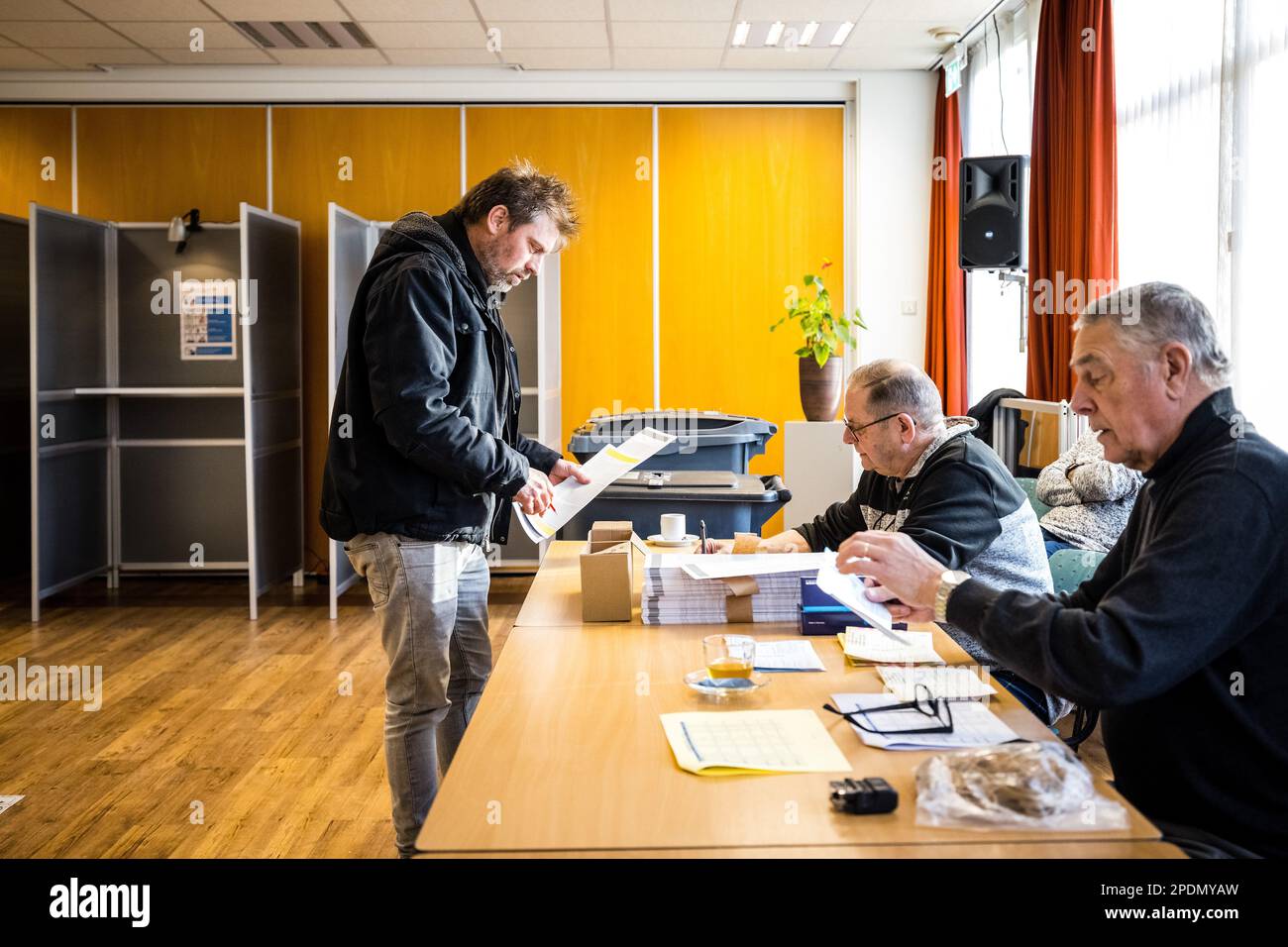 SINT HUBERT Chairman Mark van den Oever of Farmers Defense Force (FDF) casts his vote for the