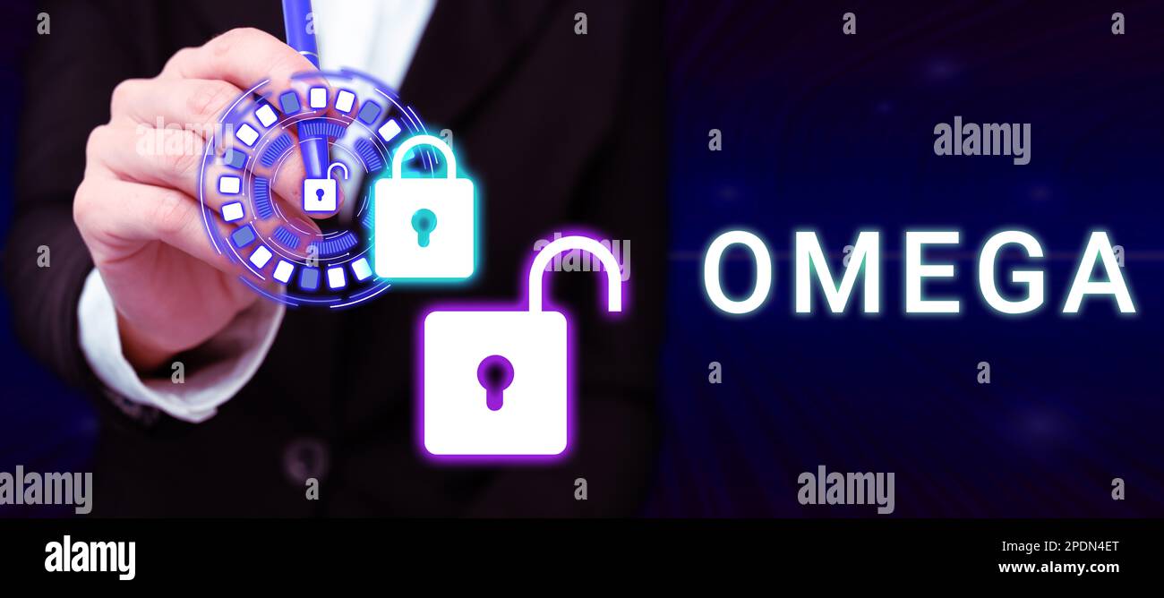 Text sign showing Omega. Business showcase Class of essential fatty