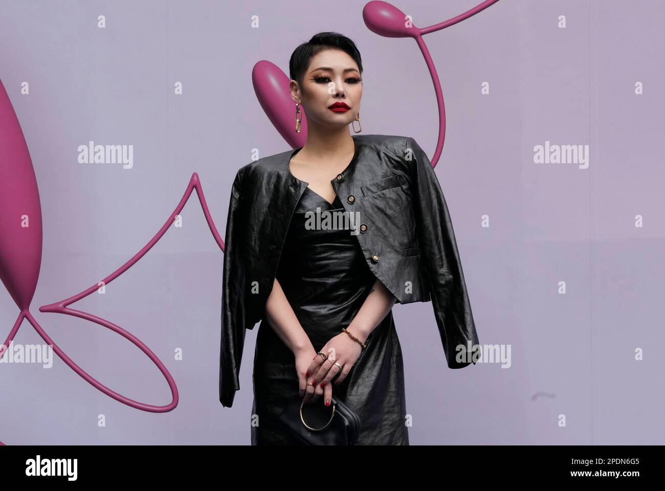 South Korean K-Pop singer Cheetah poses during the Seoul Fashion