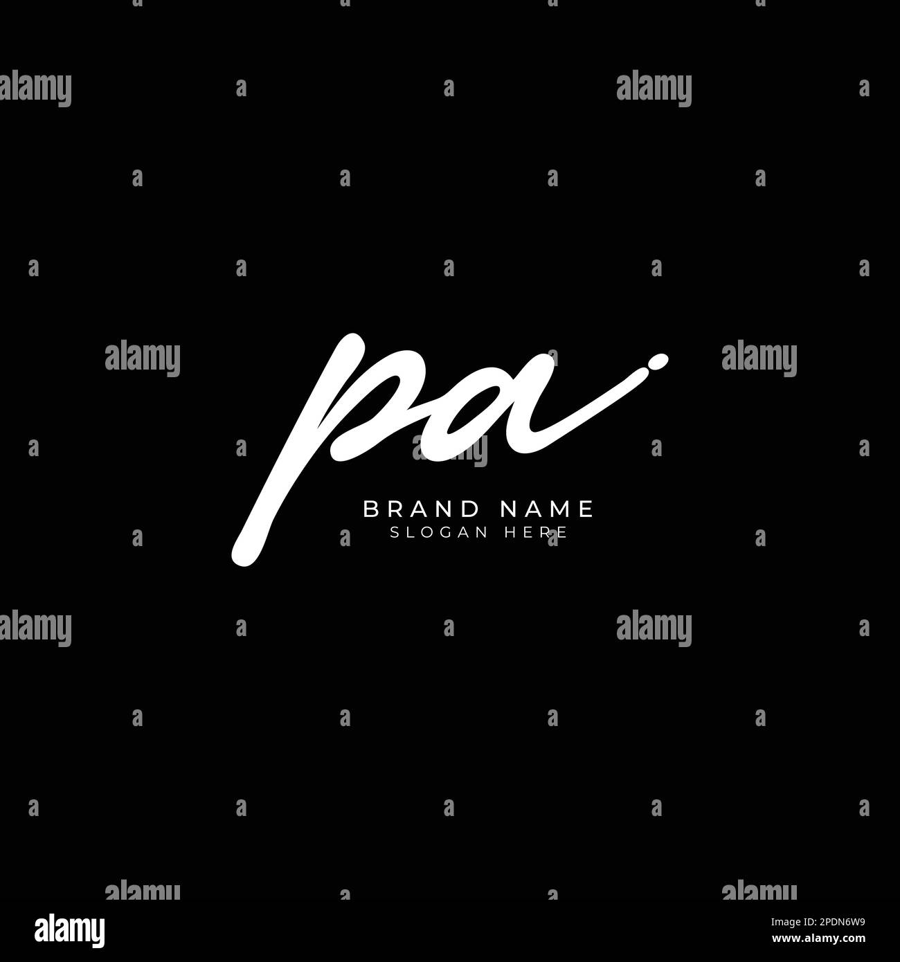 P, A, PA Initial letter handwriting and signature vector logo Stock Vector