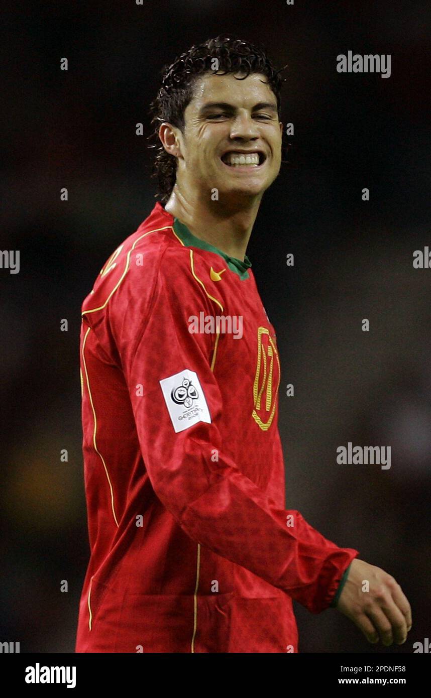 Portugal's Cristiano Ronaldo reacts after missing a chance to