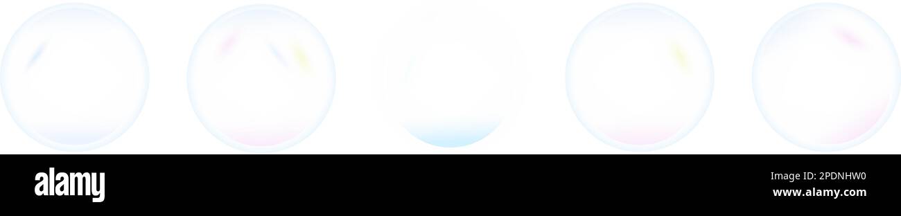 Cute, realistic, fun water bubbles flying randomly. Stock Vector