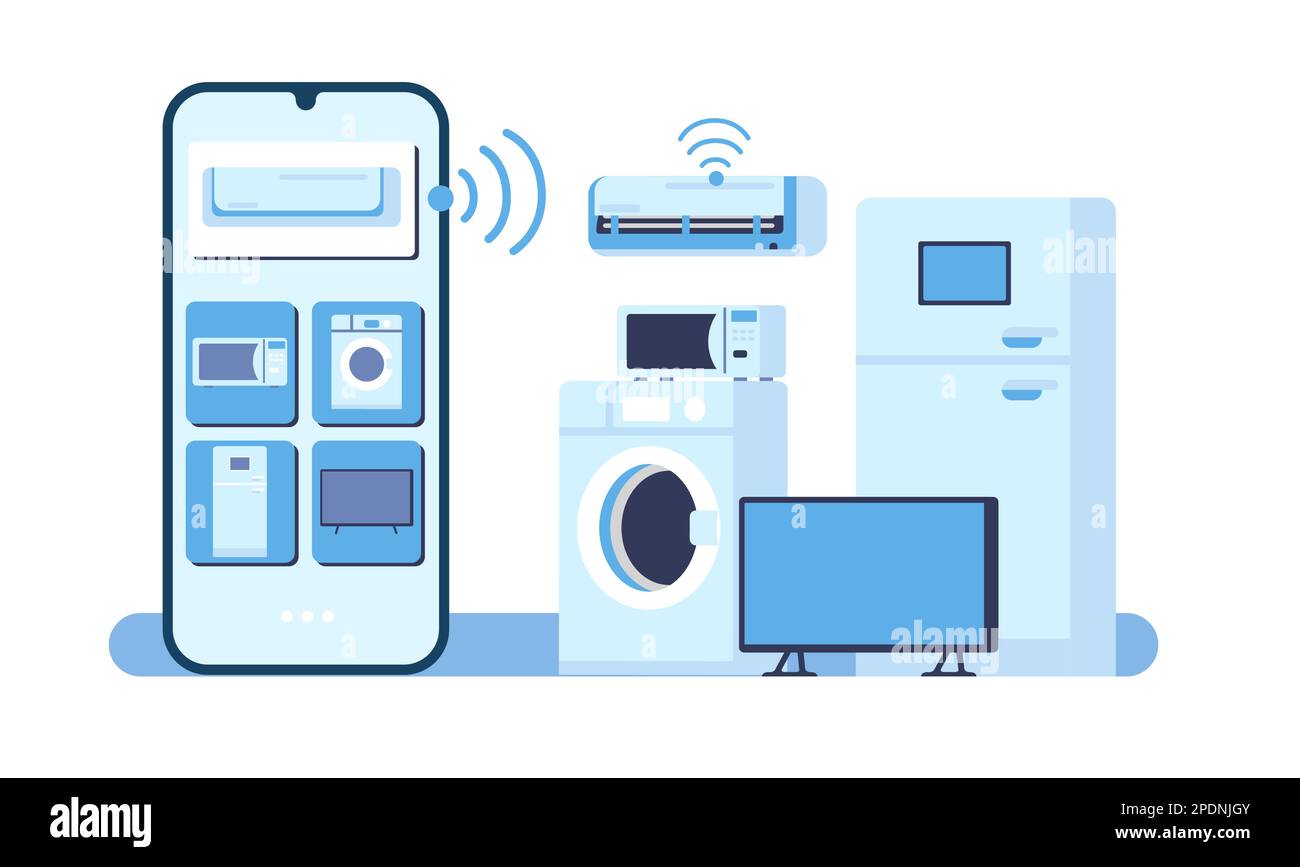 Smartphone controls home appliance via Smart air conditioner