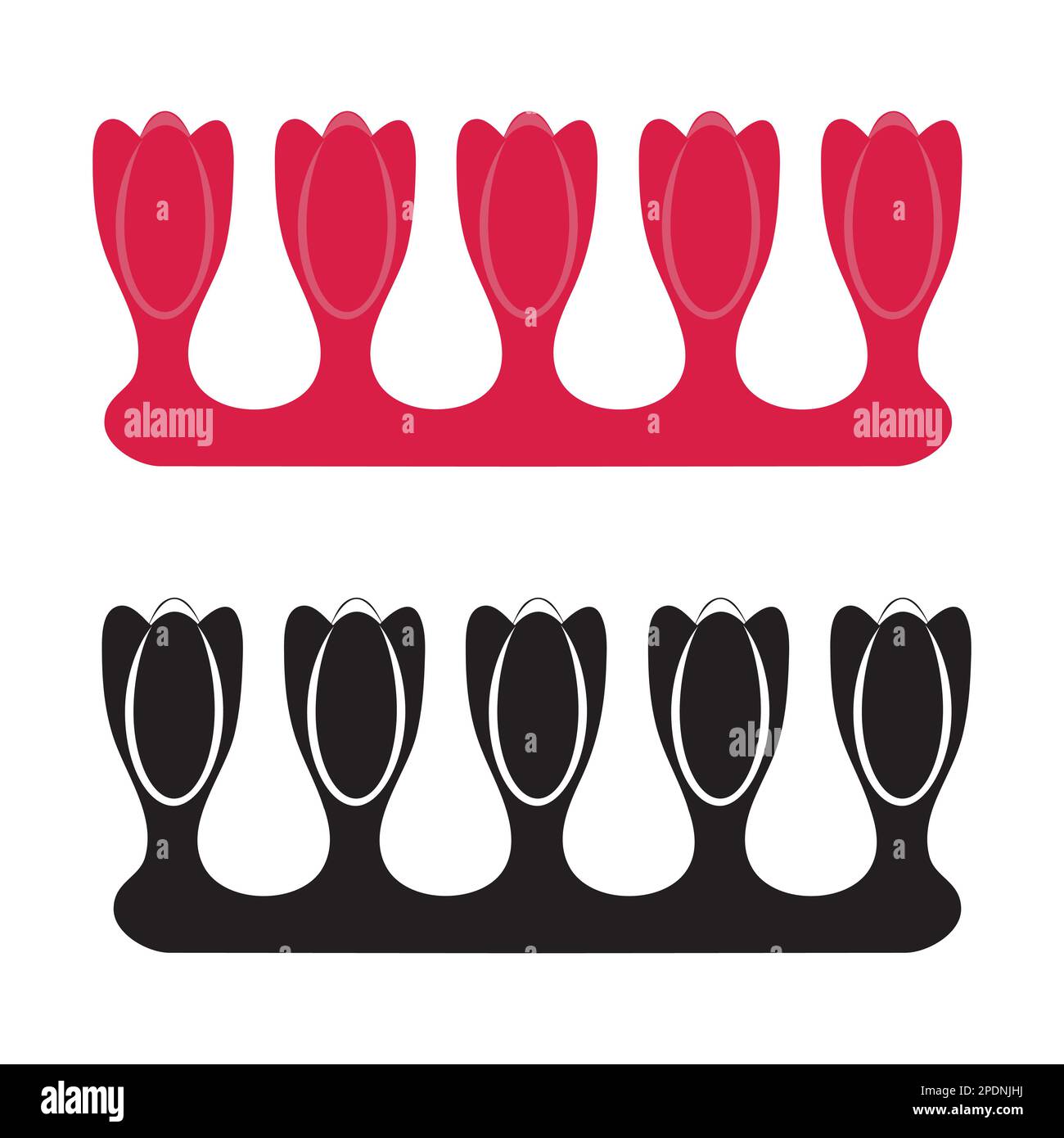 Nail polish pedicure toe separators, vector illustration Stock Vector ...
