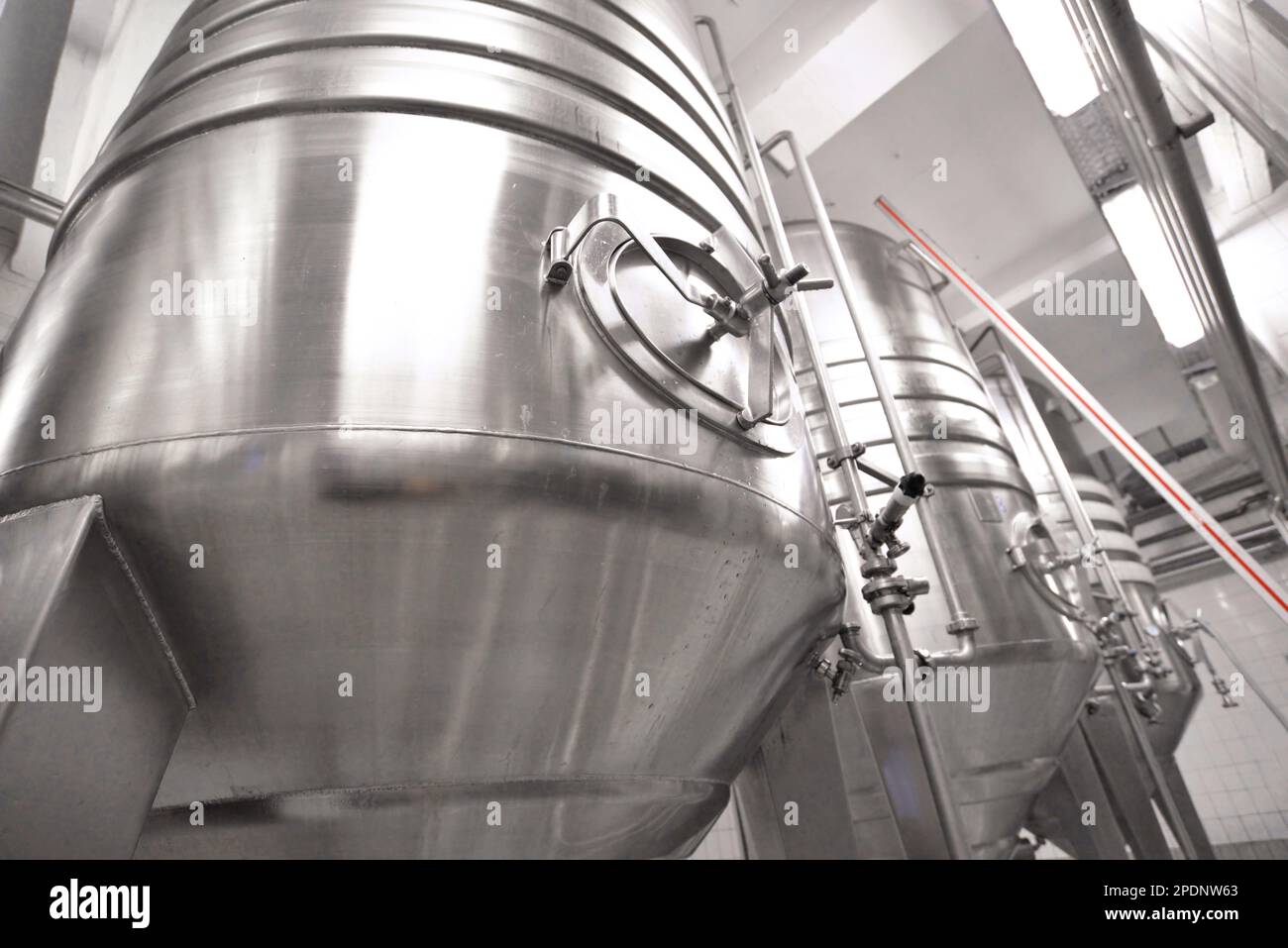 food industry brewery - tanks and installations for brewing beer Stock Photo