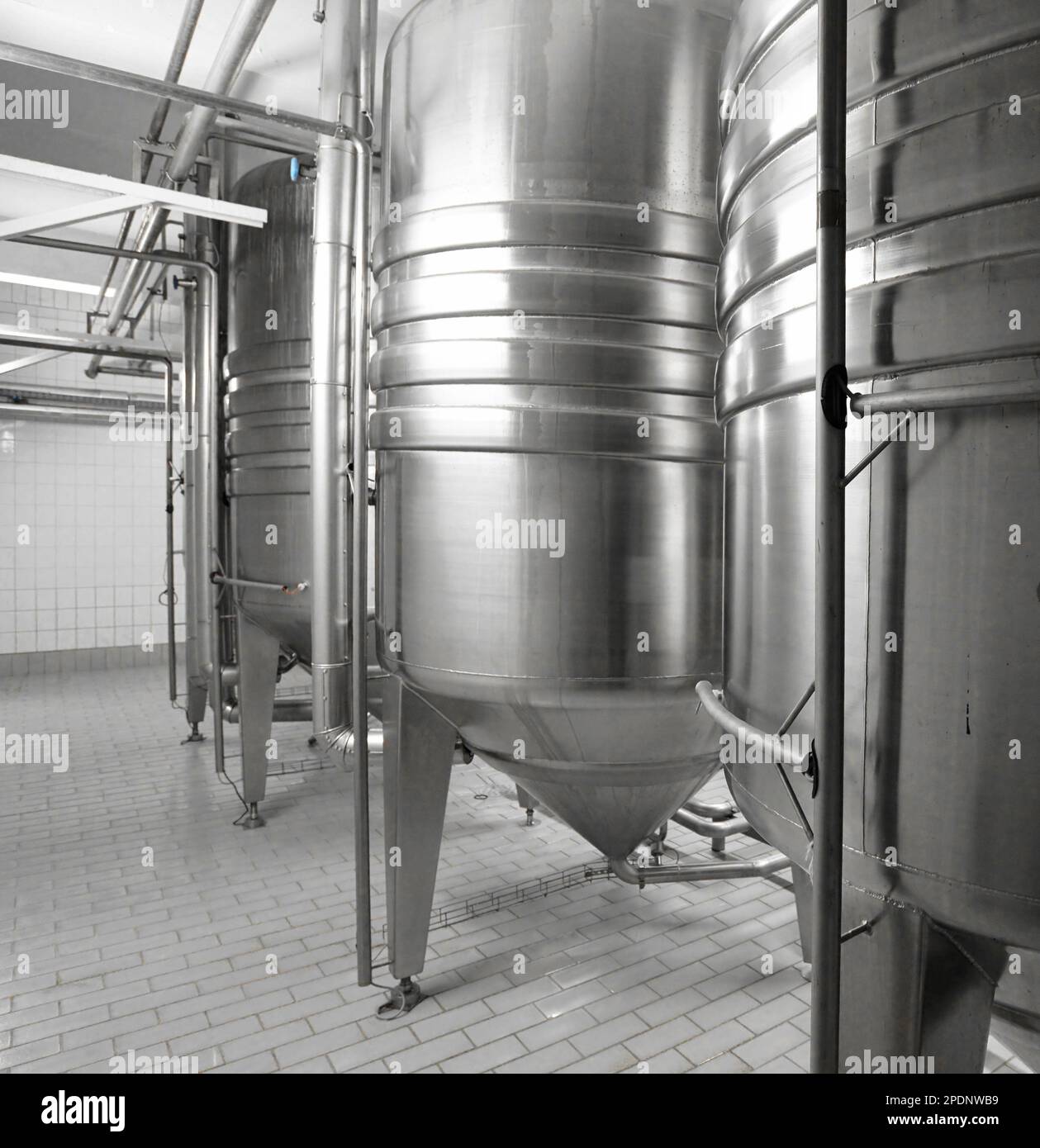 food industry brewery - tanks and installations for brewing beer Stock Photo